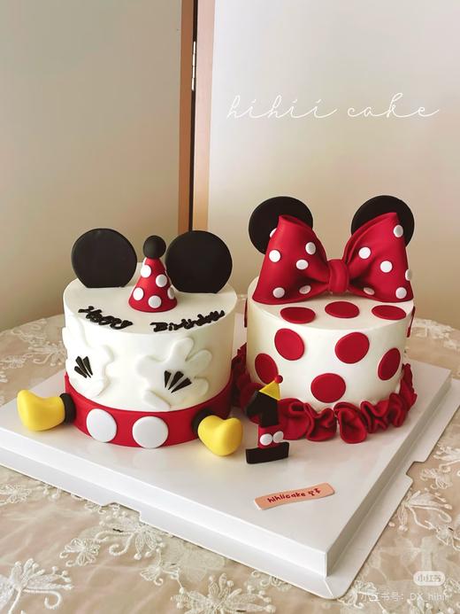 米奇米妮/双胞胎/蝴蝶结卡通双蛋糕-低糖处理无添加 商品图0