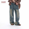 BJHG不计后果复古牛仔裤子男款秋季新款宽松美式直筒水洗休闲裤女 商品缩略图1