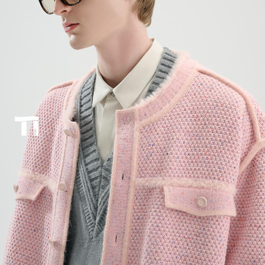 启世录TIWILLTANG“ 昼梦描边”桂花针撞色小香风夹克 商品图1