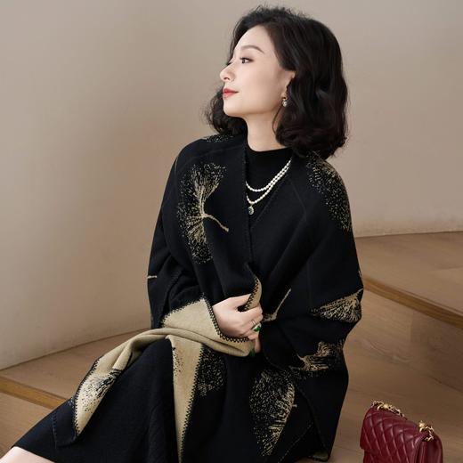 西子/银杏披肩双面穿银杏叶提花百搭优雅百搭披肩/PJBH2385 商品图0