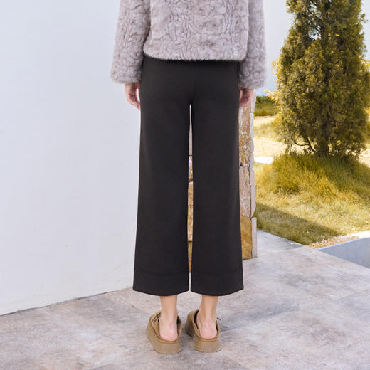 半身缘女裤 秋冬直筒宽松亲肤显高发热绒休闲裤254102U30320075 商品图4