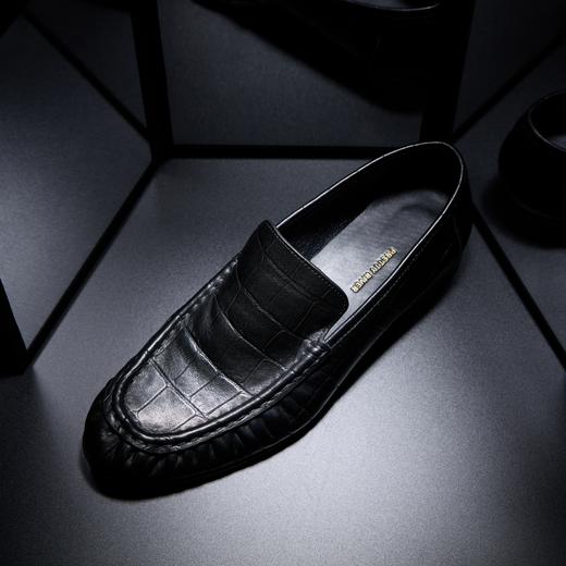 PRETTY RIVER鳄鱼纹尖头褶皱乐福 商品图3