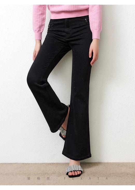 3楼FEXATA服饰(新百)    黑闪微喇牛仔裤 商品图4