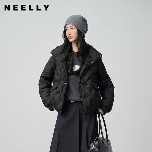 NEELLY纳俪商场同款冬新款轻盈无负担短款羽绒服女显白舒适外套N25104L06601 商品图0