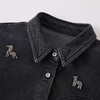 谜底黑色牛仔衬衣长袖2025冬季新品斑马绣花修身衬衫女254MC1719 商品缩略图3