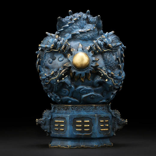 全铜彩九转乾坤鼎桌面摆件 商品图0