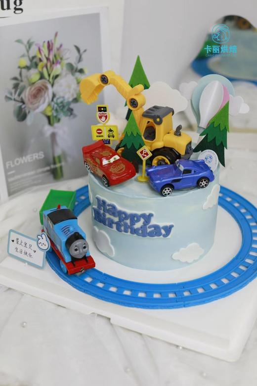 托马斯挖掘机车车蛋糕 商品图0