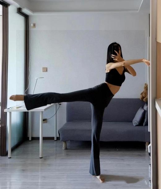 露思同款lulu秋冬季口袋版嗽叭裤  女生 女士 女款 高腰弹力休闲裤 商品图2