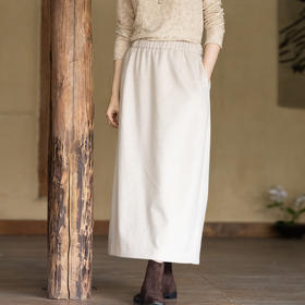 牧衣游原创 羊毛羊绒混纺毛呢半裙冬保暖厚实百搭直筒半身裙 壹素