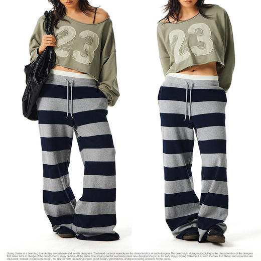 CryingCenter 斜肩做旧卷边宽松毛圈短卫衣 女款 哭喊中心 商品图2