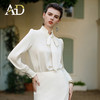 AD米色立领衬衣新款复古宫廷千金风上衣温柔木耳边衬衫女内搭长袖 商品缩略图3