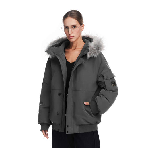 FDR官方店 毛领连帽羽绒服男外套冬季加厚保暖情侣派克服棉服男 商品图3