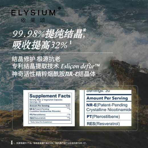 Elysium 依莱颂® 「Basis 综合抗衰补充剂 」 综合抗衰 提高运动表现及免疫 加速新陈代谢 商品图1