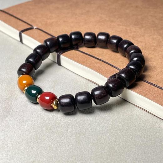 太清檀木红绿灯三色老型珠方糖手串 商品图0