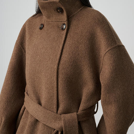 NEELLY纳俪商场同款冬新款时尚宽松立领双面呢大衣女优雅简约外套N25104N05513 商品图2