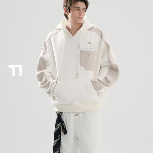 启世录TIWLLTANG“晨雾之径”撞色拉链翻袋卫衣 商品图0