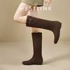 西遇不过膝长筒靴女新款秋冬复古显瘦绒面堆堆靴子内增高长靴V2157199 商品缩略图3