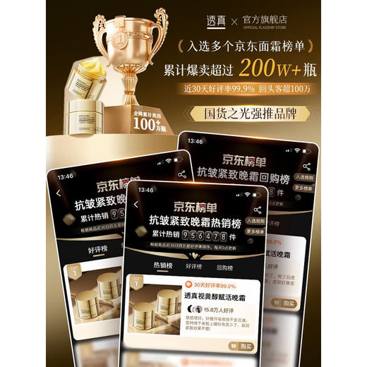 透真视黄醇紧塑赋活晚霜紧致抗皱淡纹双A醇面霜减黄提亮保湿霜 商品图5