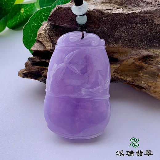 派瑞翡翠 翡翠挂件 糯种 满紫 商品图1