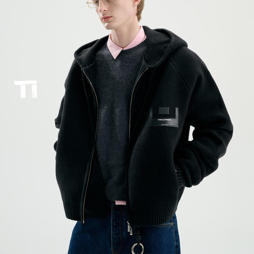 启世录TIWLLTANG“默界叠时”拉链连帽毛衫 商品图0