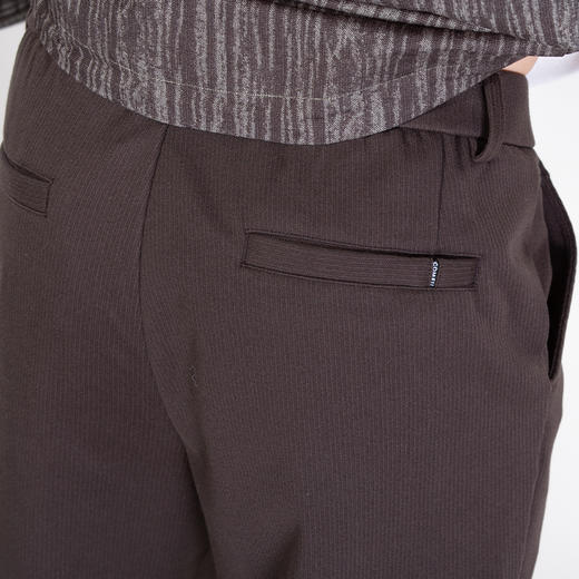 DRONKOO 2025 正常腰左侧字母织唛竖纹仿呢料中厚休闲长裤 商品图4