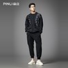 PINLI品立春季新款拼接贴袋圆领卫衣潮牌休闲宽松长袖上衣男B253109100 商品缩略图1