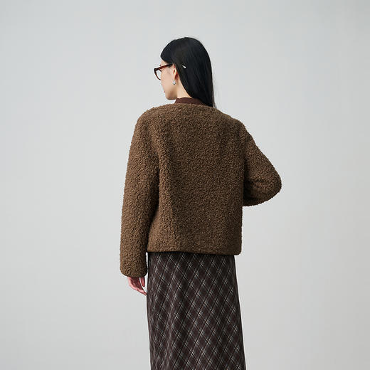 NEELLY纳俪商场同款冬新款复古百搭氛围感上衣女保暖百搭短款外套N25104C03307 商品图1