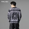 PINLI品立2025秋季新款腰果花宽松长袖T恤男士复古休闲印花上衣潮B253111040 商品缩略图2
