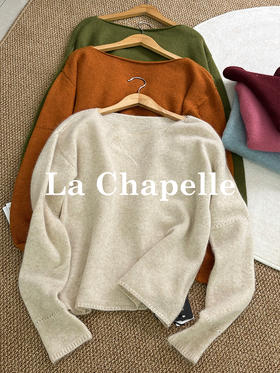 专柜实拍【山羊绒+兔毛+绵羊毛】拉夏贝尔/La Chapelle穿漂亮的毛衫入冬~5色松温柔弛感毛衣