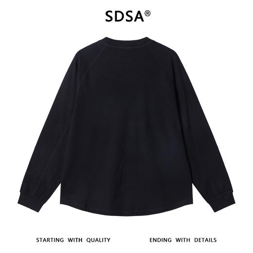 SDSA秋冬新款痞帅男装韩版简约纯色压线圆领长袖T恤百搭舒适上衣 商品图4