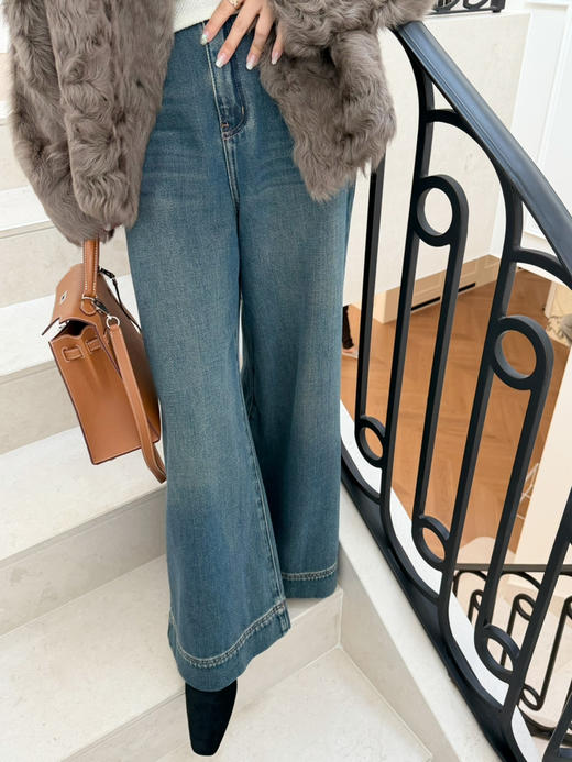 2510512   土耳其🇹🇷 双色 色织牛仔裤，时髦阔腿 商品图8