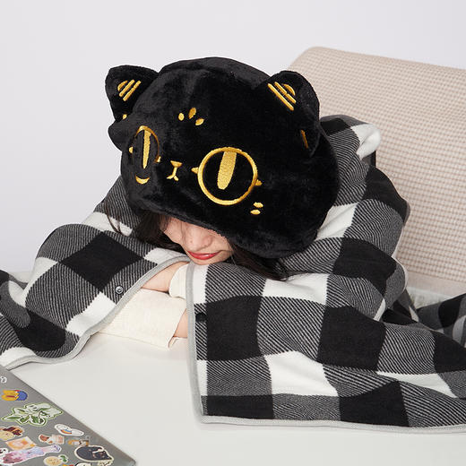 大英博物馆 盖亚·巴斯特系列 萌猫格纹披肩毛毯午睡毯 商品图2