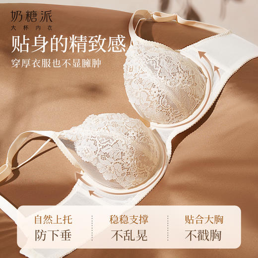 [日落香槟]大胸显小全罩杯聚拢承托防下垂内衣 商品图3