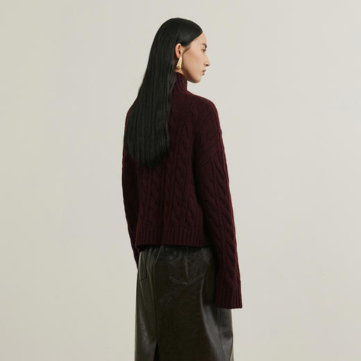 NEELLY纳俪商场同款冬季新款羊毛衬衫领柔软针织衫女舒适通勤毛衣N25114A04556 商品图1