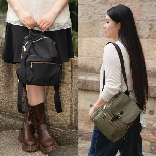 7天发货【2款防水双肩包】背着它去哪都超舒服！🔥加宽肩带，久背不压肩~ 经典黑&质感军绿，口袋超多超能装，出行出游必备神器！正宗高密度尼龙防水面料，优质合金五金，优质涤纶内里，35-29-12cm 商品图0