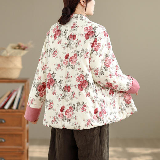 GYH 6254花棉袄加厚保暖宽松大码棉衣棉服新中式棉花袄 商品图3