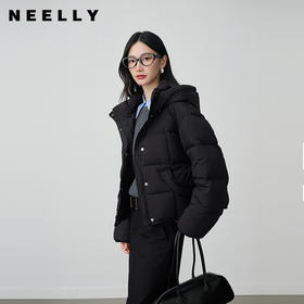 NEELLY纳俪商场同款冬季新款时尚廓形短款羽绒服女休闲舒适外套N25104L03305