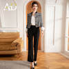 AD新中式西服女秋冬小香风短外套洋气格纹羊毛西装套装通勤女装 商品缩略图1