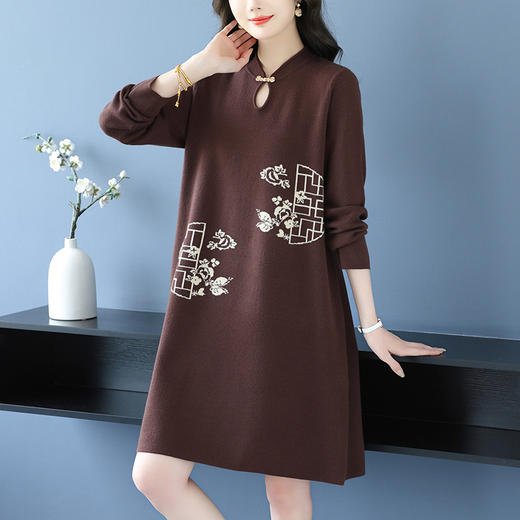 新中式毛衣裙妈妈连衣裙，气质端庄高级感显瘦打底裙子CC-16-9620 商品图1