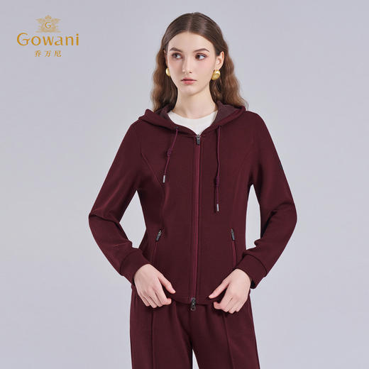 乔万尼2025冬新品休闲轻复古连帽减龄短款外套ED4B707 商品图1