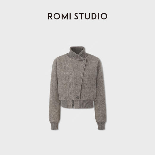 ROMI STUDIO“自我轮廓”羊毛亚麻针织翻领短款兜腰外套RWCWWG6486 商品图2