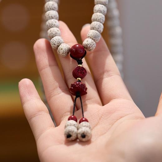 【普陀山法会上新】星月菩提 朱砂 天珠手链项链双用 108颗 商品图3