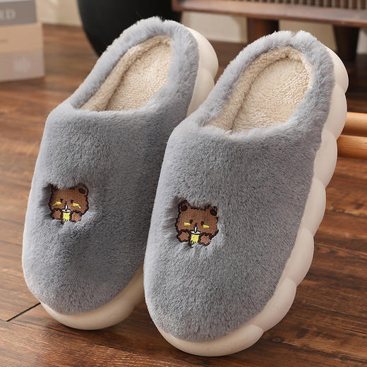 爆款小兔棉拖鞋 家用加绒加厚底棉鞋 月子居家冬季保暖鞋子 男女情侣可爱棉鞋 商品图10