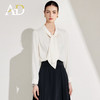 AD衬衫2025新款光泽感面料飘带装饰白上衣女设计感微宽松休闲衬衣 商品缩略图1