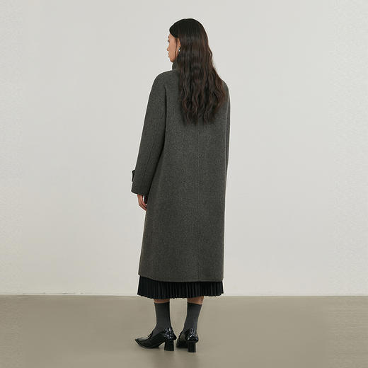 NEELLY纳俪商场同款冬新款高级感立领双面羊毛大衣女长款毛呢外套N25114N04606 商品图1