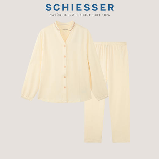 【云暖绒】SCHIESSER德国舒雅女长袖长裤套装保暖面料睡衣31/25710H 商品图1