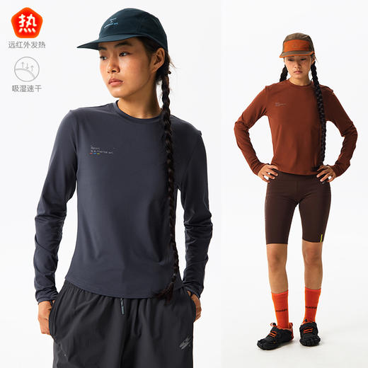 CryingCenter远红外发热吸湿速干运动正肩圆领打底长袖tee 女款 商品图0