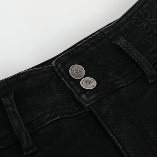 NEELLY纳俪商场同款冬新款简约显瘦小脚牛仔裤女毛边休闲紧身长裤N25114H04564 商品图3