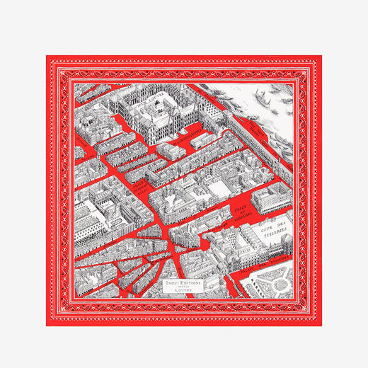 订购6周到｜Inoui Editions-65 LOUVRE-卢浮宫 红色 方巾［法国设计师］ 商品图0