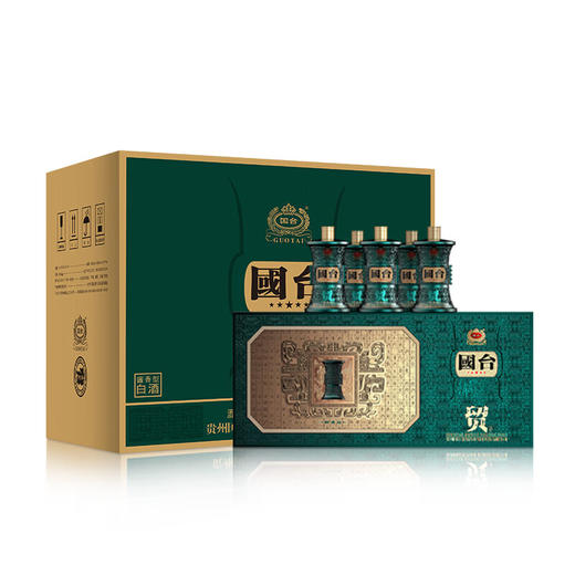 国台贸御藏版53度酱香型白酒100ml*5瓶礼盒 以青铜器为灵感的瓶身设计 瓶身与包装礼盒的搭配高端大气 商品图2